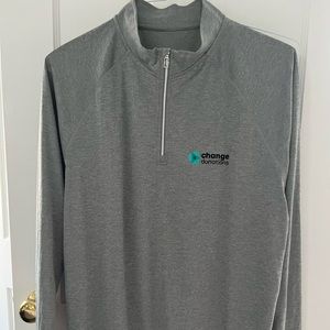 Grey quarter zip, no brand or size listed, fits xl/xxl